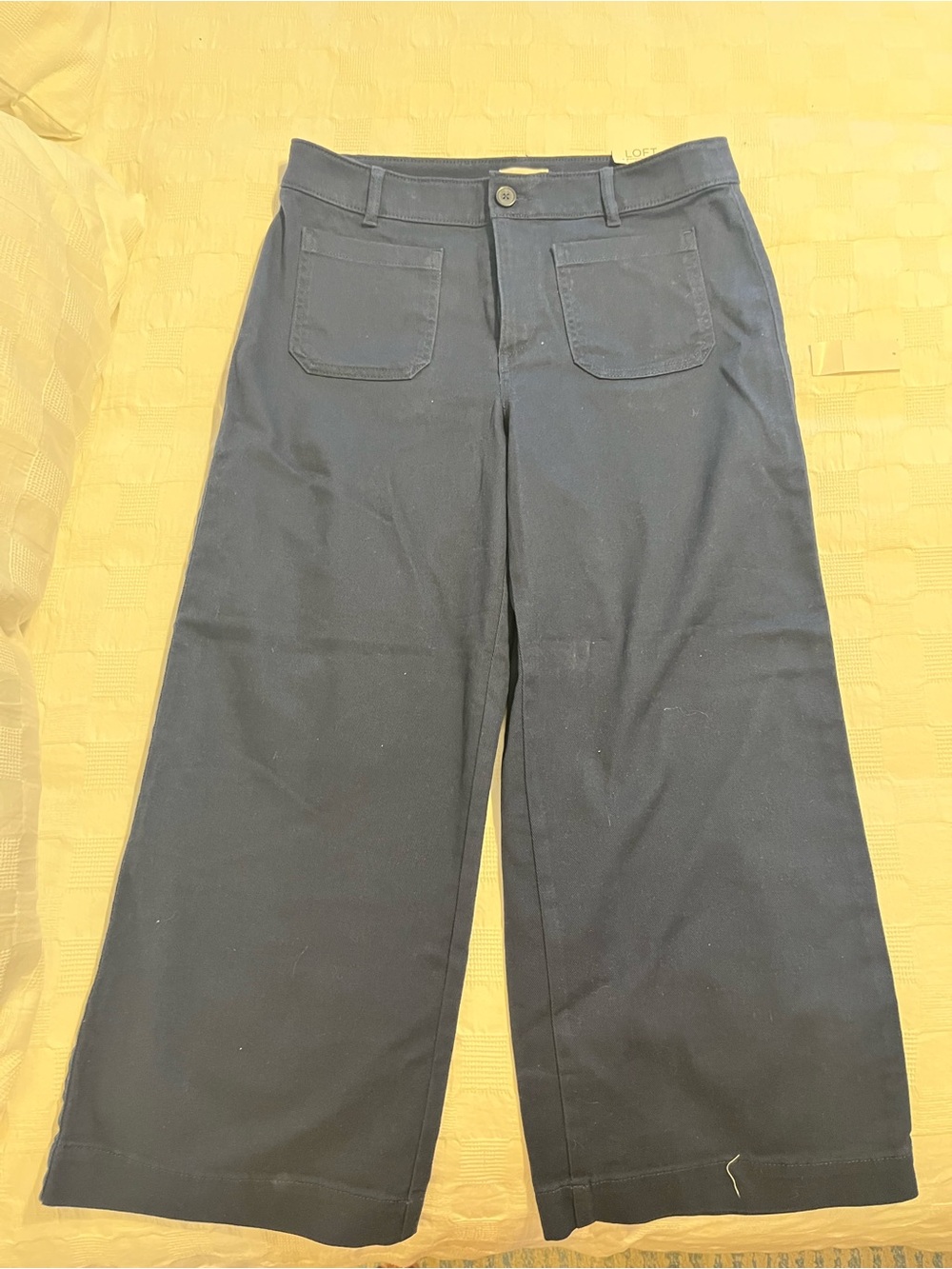 LOFT Navy Wide-Leg Jeans
